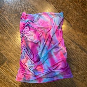 Tie-dye superdown mini skirt